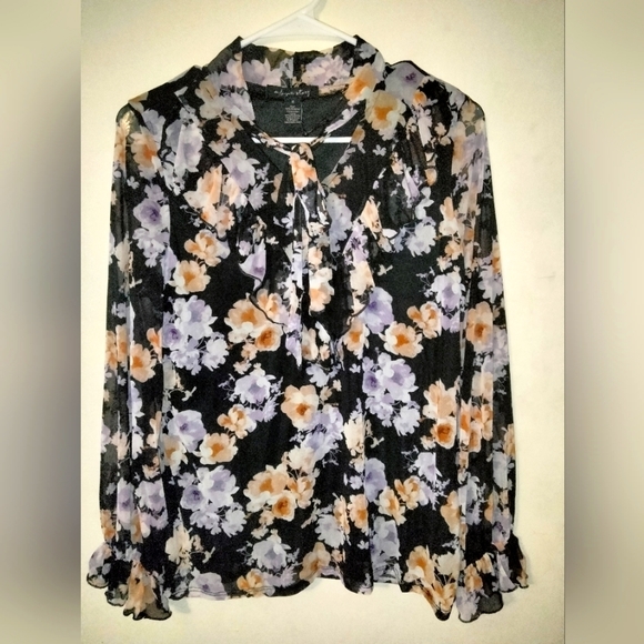 NWT A Love Story Flower Floral Blouse - Picture 1 of 5